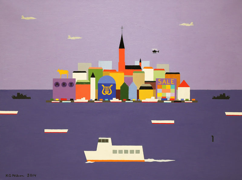 KG Nilsons målning Dream city, olja på duk, 2014.