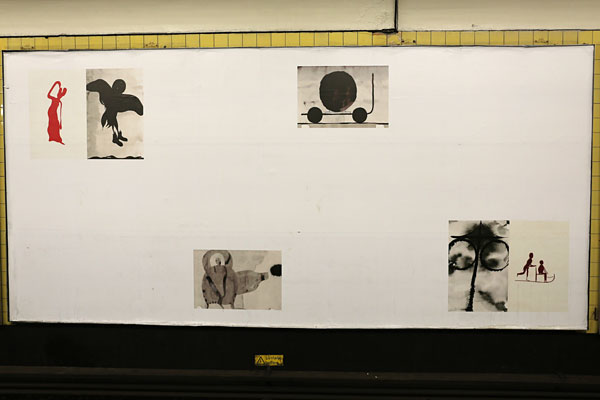 Bilder av Dan Wiréns konstverk, Fridhemsplans tunnelbanestation.