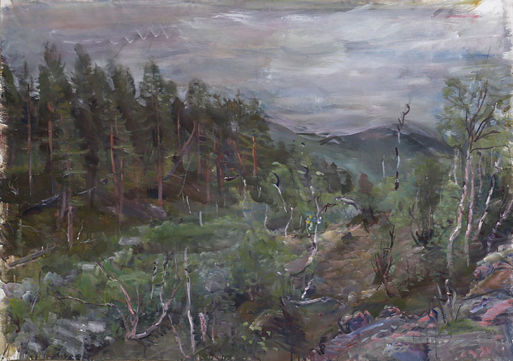 Målningen Årosjokk av Alvar Jansson.