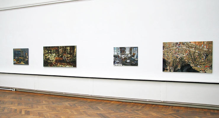 Bo Larssons målningar i Konstnärhusets stora galleri.