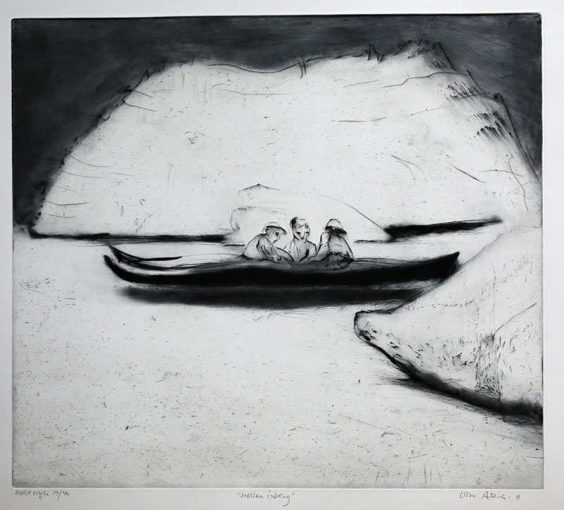 Drypoint Between Icebergs by Lisa Andrén.