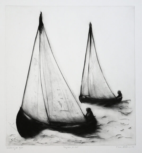 Voyage for Two - Drypoint by Lisa Andrén.