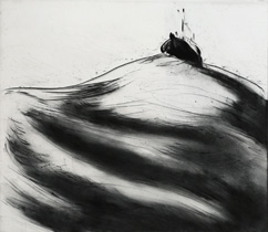 Rough Sea - Drypoint by Lisa Andrén.