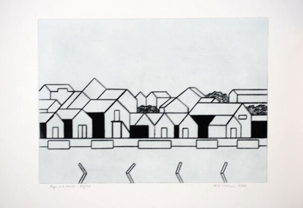 Village by the Sea - Drypoint by KG Nilson