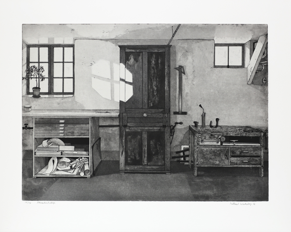 Aquatint Cabinet - Etching by Mikael Wahrby