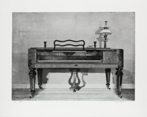Square Piano - Etching by Mikael Wahrby