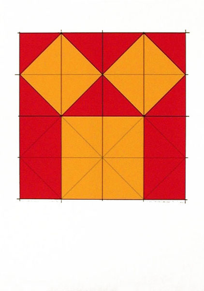 Pythagoras´ theorem (1) - Silk-Screen by Cajsa Holmstrand.