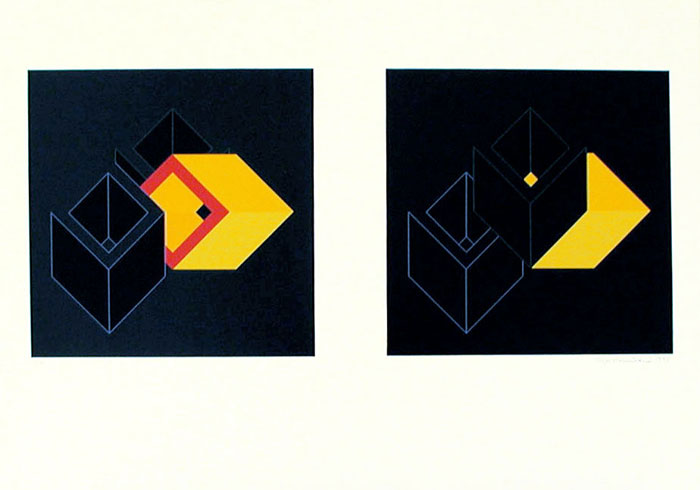 Serigrafi Relationer (2+3) av Cajsa Holmstrand.