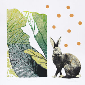 Bunny's Dream - Linocut/Serigraph by Catharina Warme Hellström.