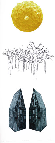 Under the Trees - Photogravure/Silk-Screen by Catharina Warme Hellström.