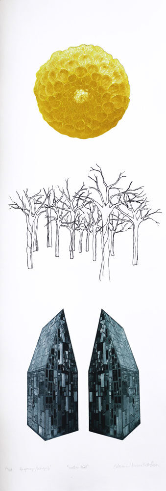 Under the Trees - Photogravure/Serigraph by Catharina Warme Hellström.