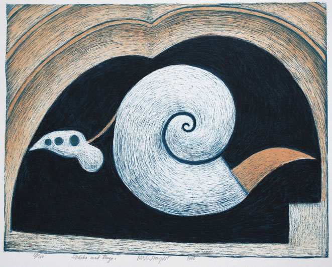 Shell with a Tongue - Lithograph by Nils G Stenqvist.