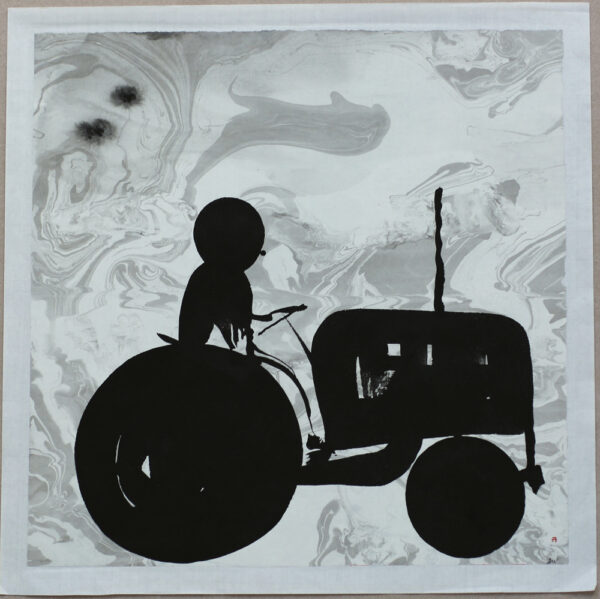 Tractor - Painting, indian ink by Dan Wirén.