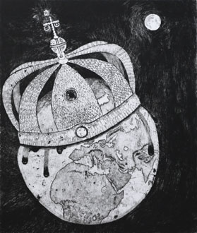 The Crown of Creation - Drypoint by Eva Holmér Edling.