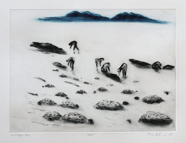 Low Tide - Drypoint by Lisa Andrén.