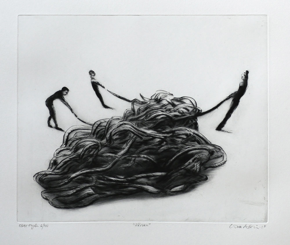 Tangle - Drypoint by Lisa Andrén.