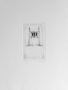 Peculiar Building - Drypoint by Lars Nyberg.