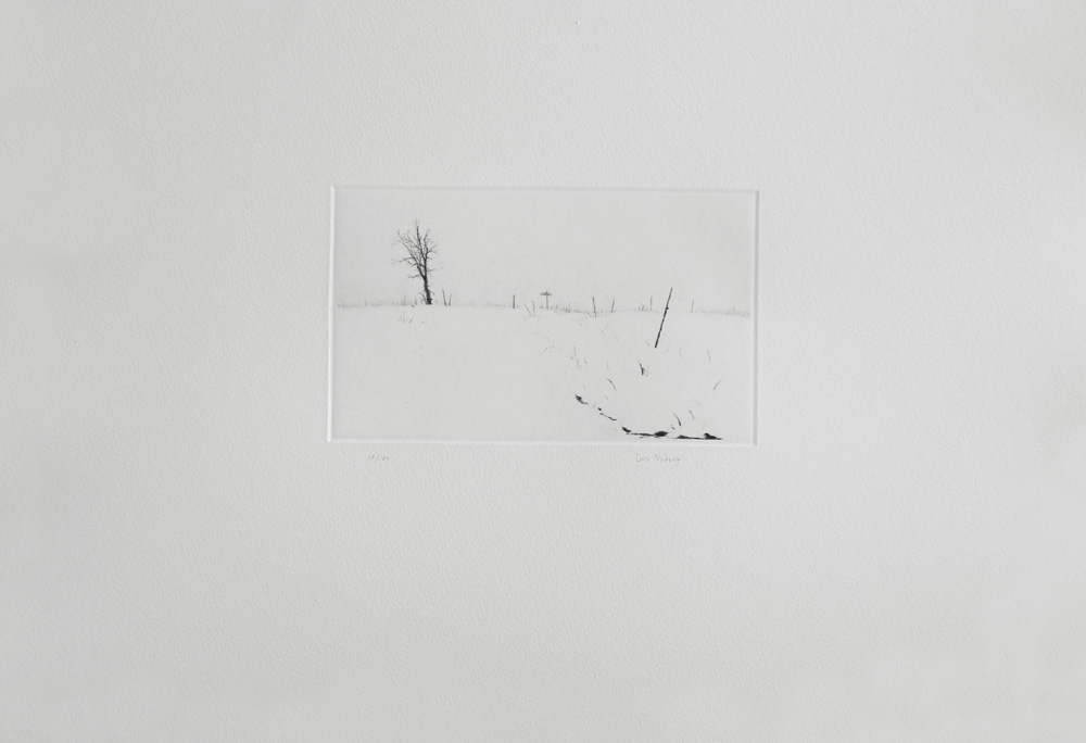 Winter Ditch - Drypoint by Lars Nyberg.