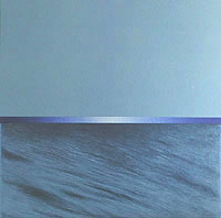 Resultat efter fjärde tryckningen - färdigt resultat av en av Maria Hillfons populära litografier med en blå horisont.