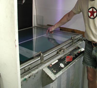 The Aluminum sheet is ready for being illuminated by UV-light..