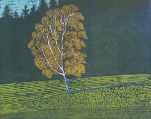 Birch - Woodcut by Peter Ern.