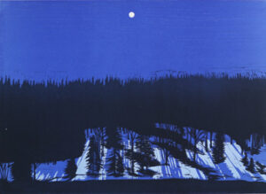 Landscape - Linoleum cut by Peter Ern.