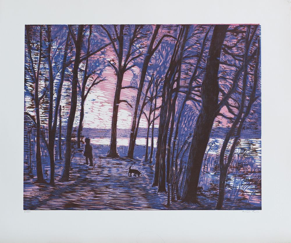 Morning - Woodcut by Peter Ern.