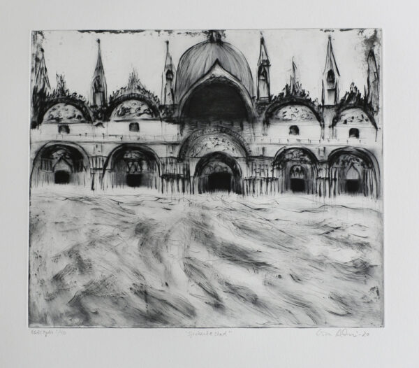 Sinking City - drypoint by Lisa Andrén.