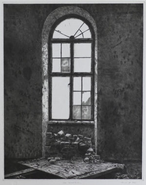 Window for peace - drypoint by Mikael Kihlman.