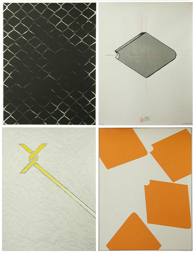 Mapp Stängsel (4 serigrafier) av LG Lundberg.