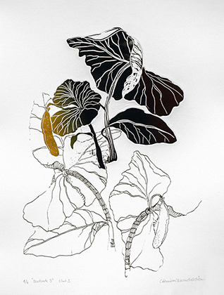 Foliage 3 - Linocut/Serigraph by Catharina Warme