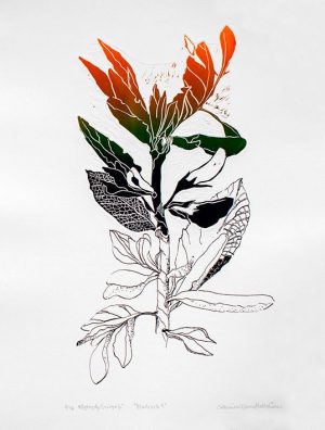 Foliage 4 - Linocut/Serigraph by Catharina Warme